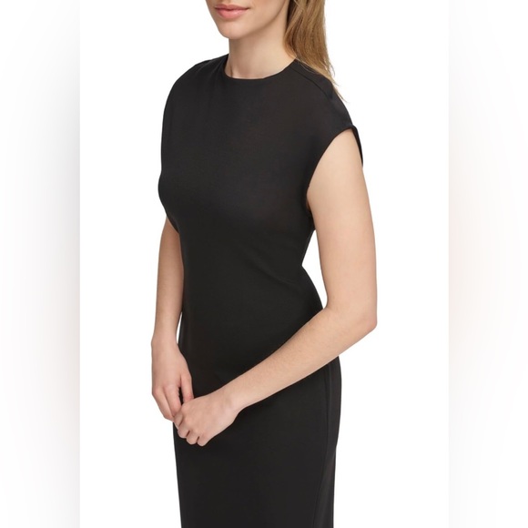 Calvin Klein Women's Black Ponte Formal Fitted Dress, Size 6 - Picture 8 of 12